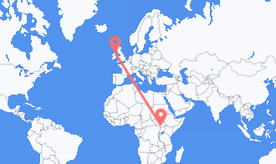 Flights from South Sudan to Northern Ireland