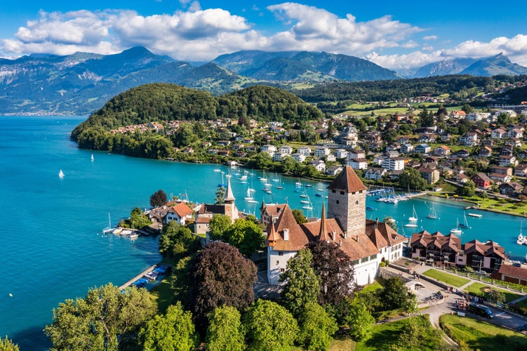 Photo of castle in Thun , Swizerland .