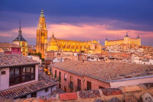 Photo of view from the top of the Space Metropol Parasol (Setas de Sevilla) one have the best view of the city of Seville, Spain.