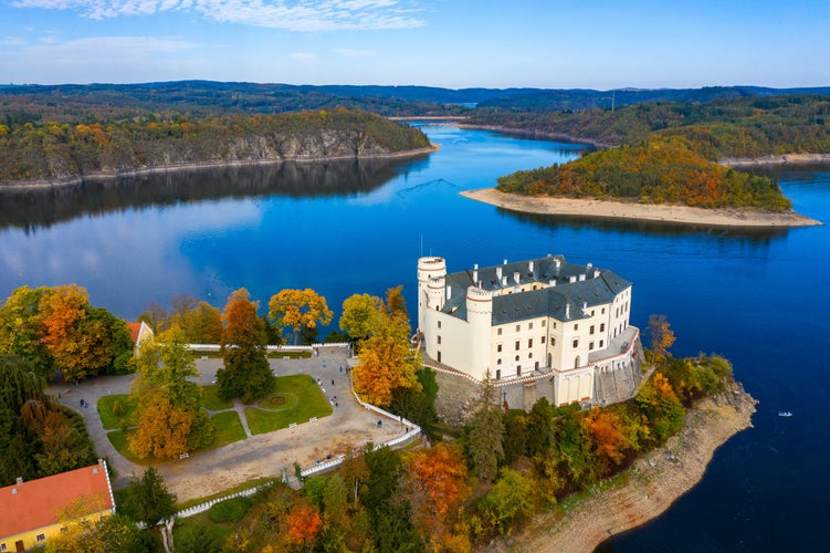 Photo of Romantic royal Schwarzenberg castle above water level.in Germany.