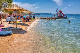 Photo of adriatic village of Bibinje harbor and waterfront panoramic view, Croatia.