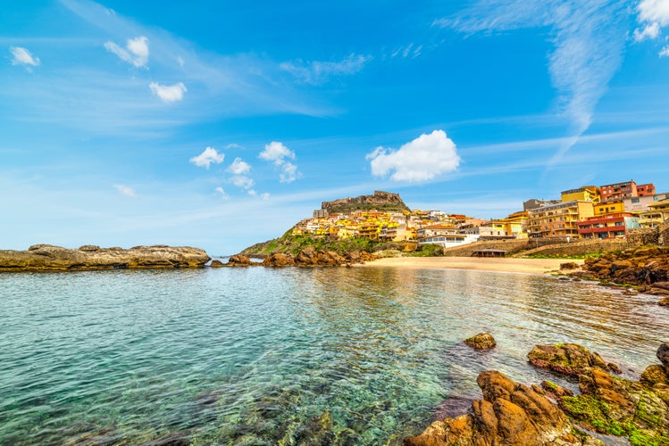 Blue sea in Castelsardo coastline, Sardinia