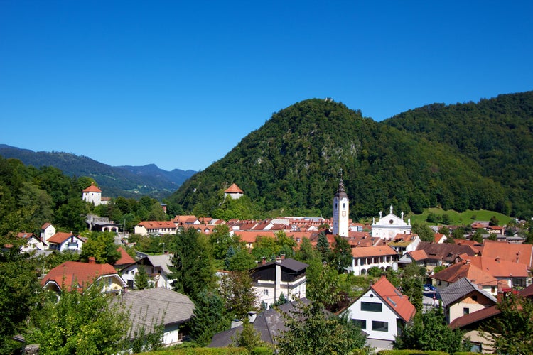 Photo of Kamnik old town from above, Slovenia.