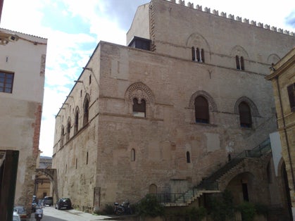 photo of view of Palazzo Chiaramonte from outside, Palermo, Italy.