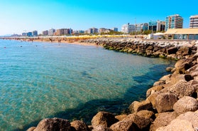 Photo of aerial view of Rimini city, Italy.