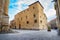 Photo of Corner of the renaissance style Casa de las Conchas in Salamanca, world heritage city, Spain .