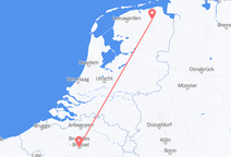 Vluchten van Brussel, België naar Groningen, Nederland