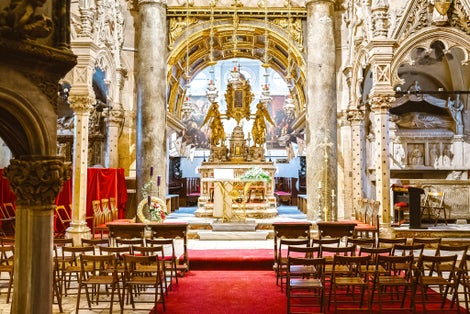 Photo of Interior of the ancient Cathedral of Saint Domnius inside the Diocletian's Palace section of Split, Croatia.