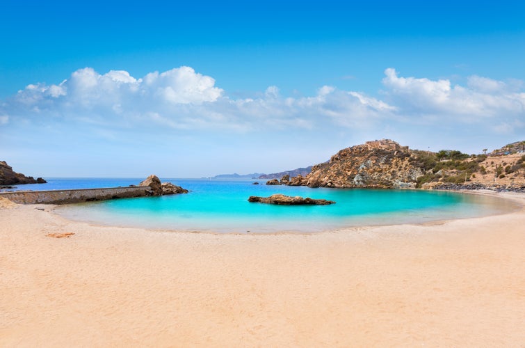 Photo of Cartagena Cala Cortina beach in Mediterranean Murcia at Spain.