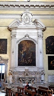photo of view interior Basilica di San Pietro ad Aram, Naples, Italy.