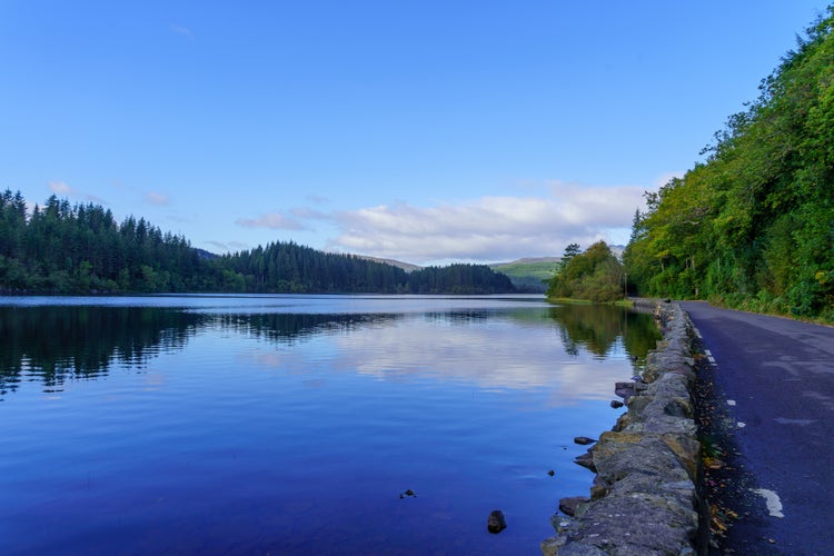 Photoof View of Loch Ard, in Loch Lomond and the Trossachs National Park, Stirling council area, Scotland, UK.