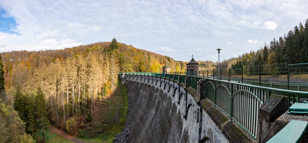 Sengbachtalsperre, water reservoir in Solingen, Germany, outdoors