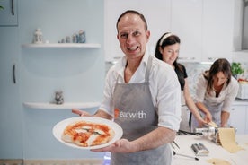 Machen Sie neapolitanische Pizza mit Blick auf Neapel