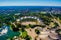 Photo of aerial view of Olympiapark in German city Munich which hosted olympic games at 1972.