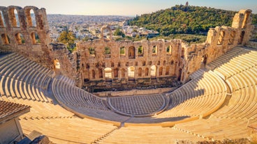 photo of an aerial landscape with panoramic view of Veria a historic town, Greece.