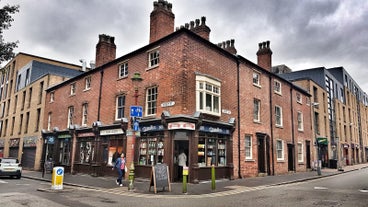 Photo of old Turn Junction, or Deep Cutting Junction where the Birmingham and Fazeley Canal meets the Birmingham Canal Navigation's Main Line Canal, Birmingham, England.