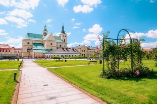 Photo of Lancut castle in Poland, built in the first half of 17th century with Italian garden and park.