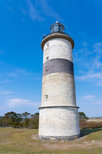photo of close shot of the lighthouse Morups Tånge in Glommen, Sweden.