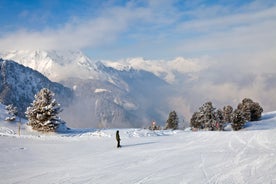 photo of an aerial view of winter resort Mayrhofen, Austria.