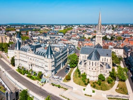 Photo of Tours aerial panoramic view. Tours is a city in the Loire valley of France.