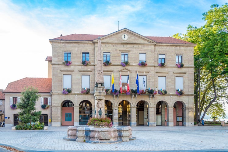 photo off view of View at the Town hall in Thonon les Bains in France.