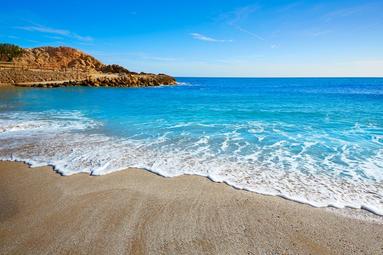 Photo of Cullera Platja del Far beautiful beach Playa del Faro in Valencia Spain.