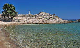 Photo of wonderful view to the sea from the mountains in Kefalos ,Kos island, Greece.