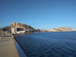 Photo of Altea white village skyline in Alicante at Mediterranean Spain.