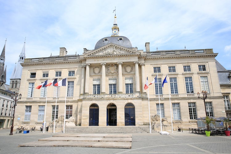 The historic City Hall of Châlons-en-Champagne in France, (Hôtel de Ville, french, City Hall)