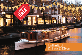 Amsterdam: Open Boat Cruise option Unlimited Drinks & Bite