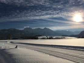 photo of an aerial view of Bolsterlang Ski resort  Allgäu, Bavaria, Germany.