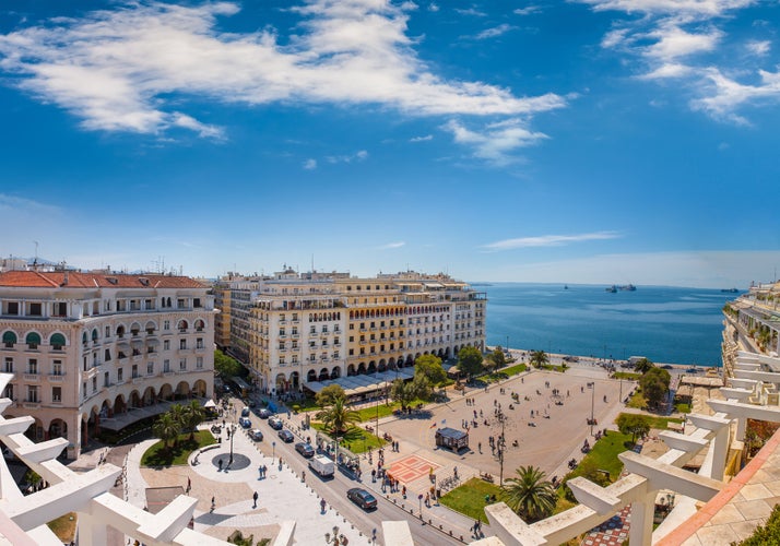 Photo of Aristotelous square, the heart of Thessaloniki city, Greece.