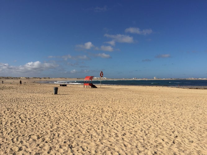 Photo of beautiful beach of Ferrel, Peniche in Portugal.