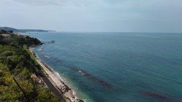 Photo of aerial view of Vasto Marina and Adriatic sea, Italy.