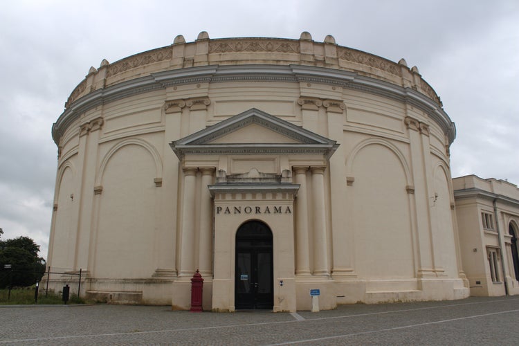 Photo of the old panorama building from the lions mound, Waterloo, Belgium.