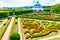 Photo of beautiful flower garden, French style Unesco, Kvetna Zahrada, Kromeriz in Czech Republic.