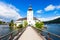 photo of view of Gmunden Schloss Ort or Schloss Orth in the Traunsee lake in Gmunden , Gmunden, Austria.