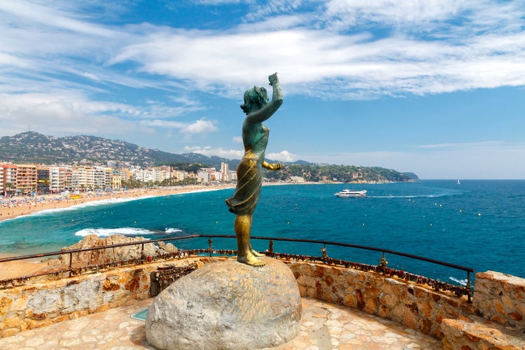 Monument to sailor's wife in the town of Lloret de Mar, Spain