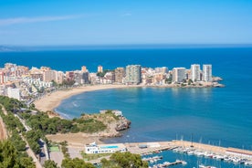 Photo of panoramic aerial view of playa de la Concha in Oropesa del Mar, Ragion of Valencia, Spain.