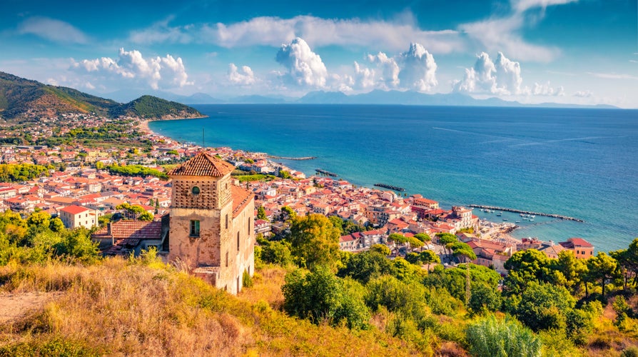 Old chapel in Santa Maria di Castellabate town. Impressive summer scene of province of Salerno in the Campania region.