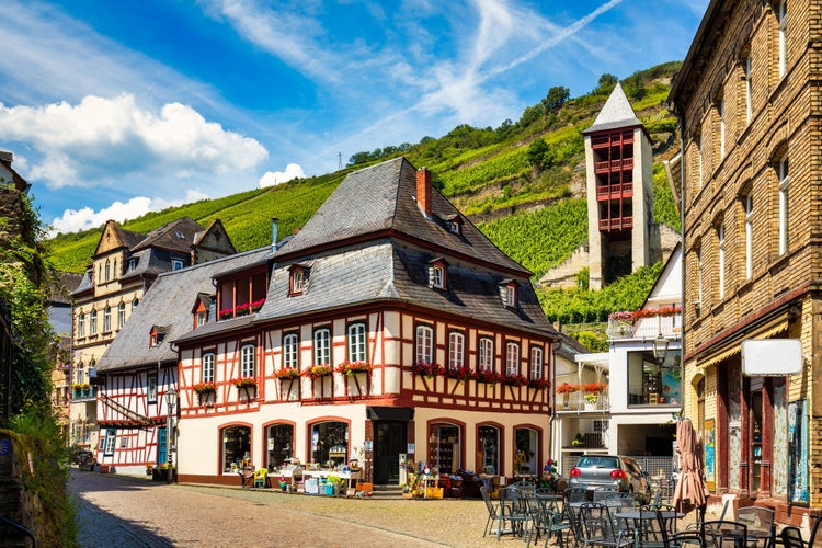 Bacharach panoramic view. Bacharach is a small town in Rhine valley in Rhineland-Palatinate, Germany. Bacharach is a small town in Rhine valley in Rhineland-Palatinate, Germany