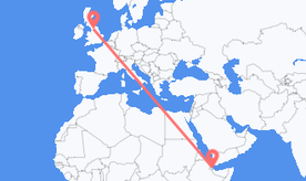 Flights from Djibouti to England