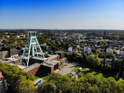 Bochum city, Germany. Industrial heritage of Ruhr region. Former coal mine, currently German Mining Museum.