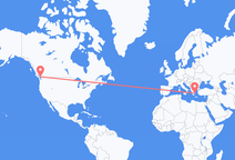 バンクーバーからアテネ行きのフライト