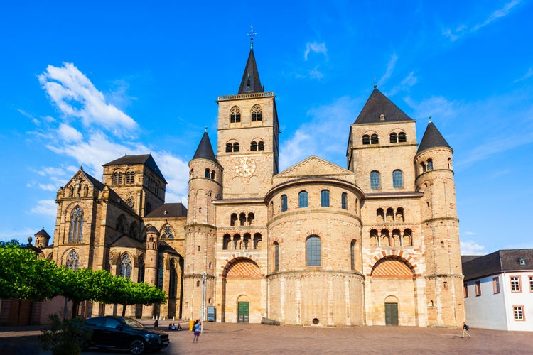 Photo of Trier Cathedral or Trierer Dom St. Peter and Liebfrauenkirche or Church of Our Lady in Trier city in Germany.