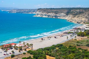 Photo of aerial view of the Earthfill dam (aka Embankment Dam) in Yermasoyia ,Limassol, Cyprus. 