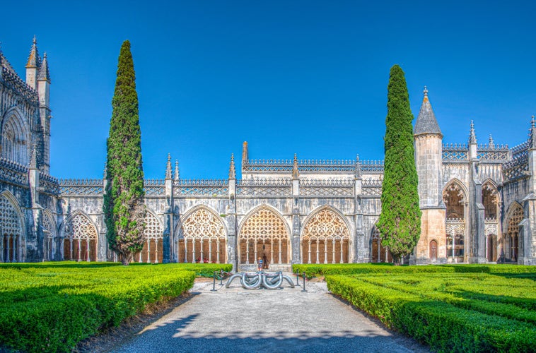 Courtyard of the Batalha monastery in Leiria District ,Portugal