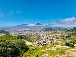 Photo of aerial view of beautiful landscape with Santa Cruz, capital of Tenerife, Canary island, Spain.