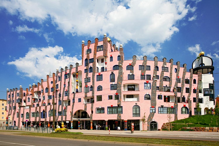 photo of view  The Green Citadel of Magdeburg, built in 2005 , Magdeburg, Germany.