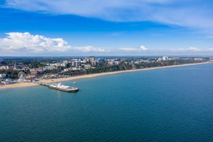 Photo of aerial view of the city Bournemouth and it's Pier, England.